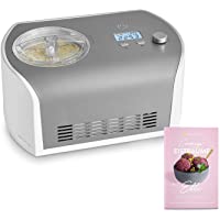 Máquina de Hacer Helados con Compresor de 1-2 litros ELLI- Recetas incluidas- Heladera de acero para yogur- Sorbete y…